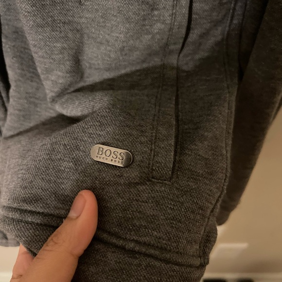 Hugo Boss Gray Zip Up Full Zip Sweater with Collar Xl - Picture 2 of 5